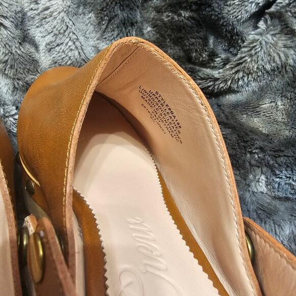 J Crew Convertible Leather Clogs in Rich Oak Size 5.5 - Picture 6 of 11